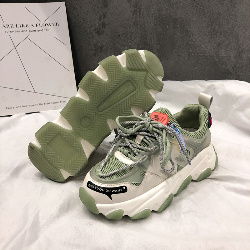 Giày thể thao nữ 2 dây buộc kiểu đế cao lượn sóng mẫu mới,trở thành cô gái tỏa sáng tốt nhất（07） | BigBuy360 - bigbuy360.vn
