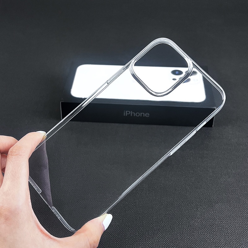 Ốp Điện Thoại PC Cứng Trong Suốt Bóng Cho iPhone 14 13 12 11 Pro XS Max Mini XR X 8 7 6 6s Plus SE 2022 2020