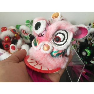Đầu lân mini , màu hồng, vẽ tay, size 9cm