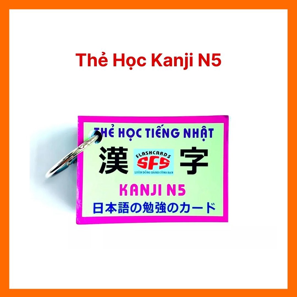 Thẻ Học Hán Tự Tiếng Nhật Kanji N5 - Flashcard Kanji N5 (1 Tập)