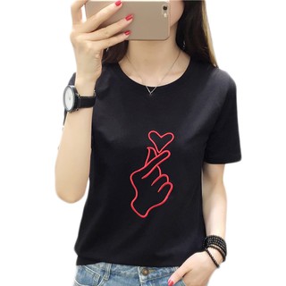 Freeship đơn 99k_ áo thun ngắn tay thêu hình trái tim cho cặp đôi