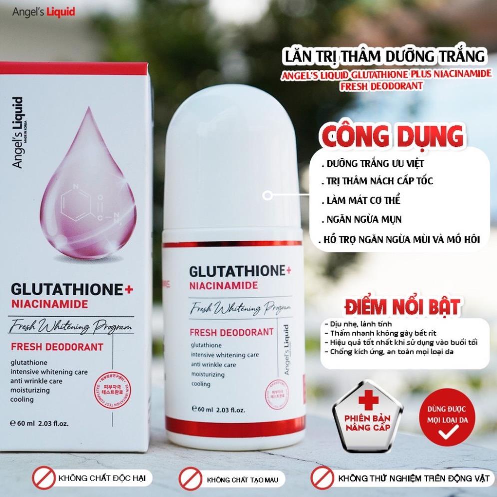 Lăn nách mờ thâm, dưỡng trắng da Angel's Liquid Glutathione plus Niacinamide Fresh Deodorant 60ml [ CHÍNH - HÃNG ]