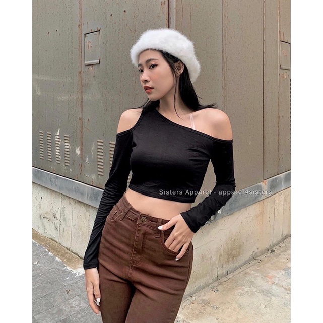 ÁO CROP LỆCH VAI (FREESIZE) - AC056