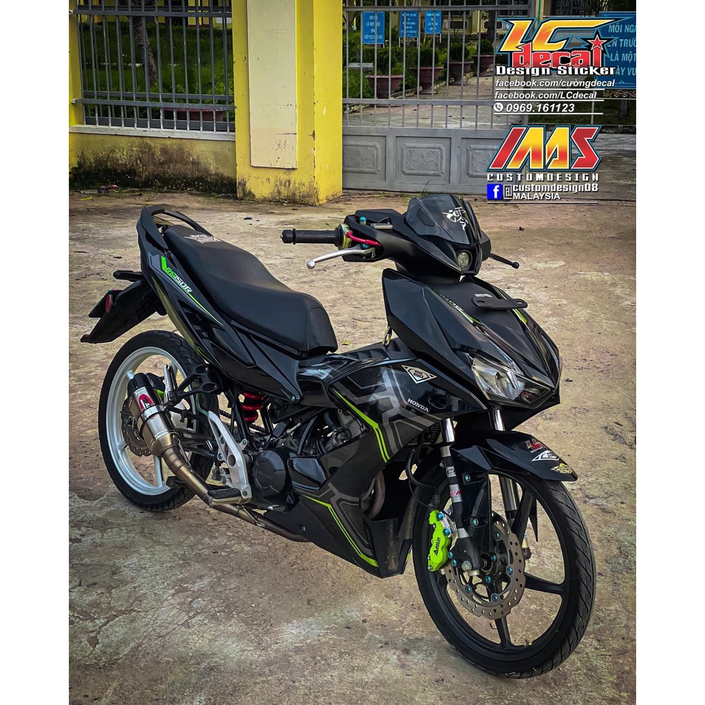 tem rời dán xe winner đen chỉ xám xanh