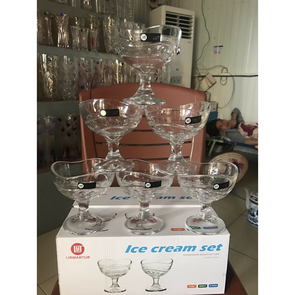 CỐC  LY KEM THỦY TINH DUNG TÍCH 280ML