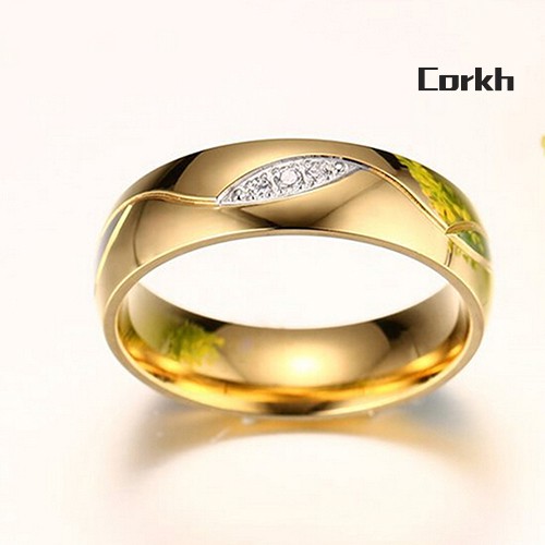 Nhẫn Cưới Mạ Vàng 18k Đính Đá Zircon