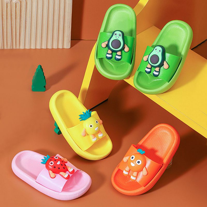 Dép Sandal Đế Mềm Đi Trong Nhà Họa Tiết Trái Cây Ba Chiều Dành Cho Trẻ Em