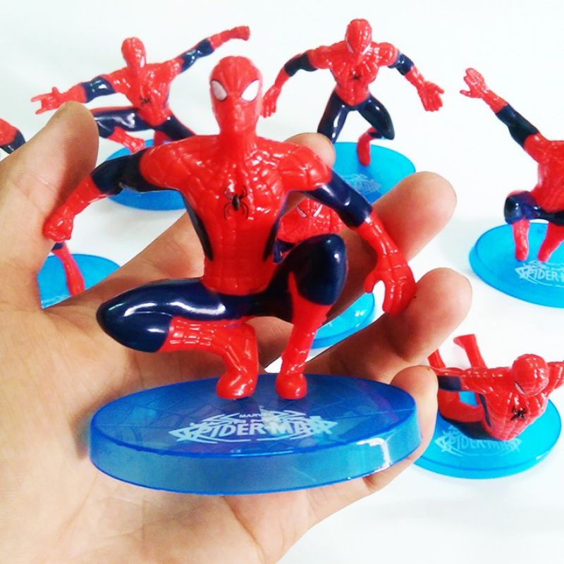 Bộ 7 mô hình Siêu nhân Người nhện trang trí bánh kem sinh nhật - Bộ sưu tập Avengers