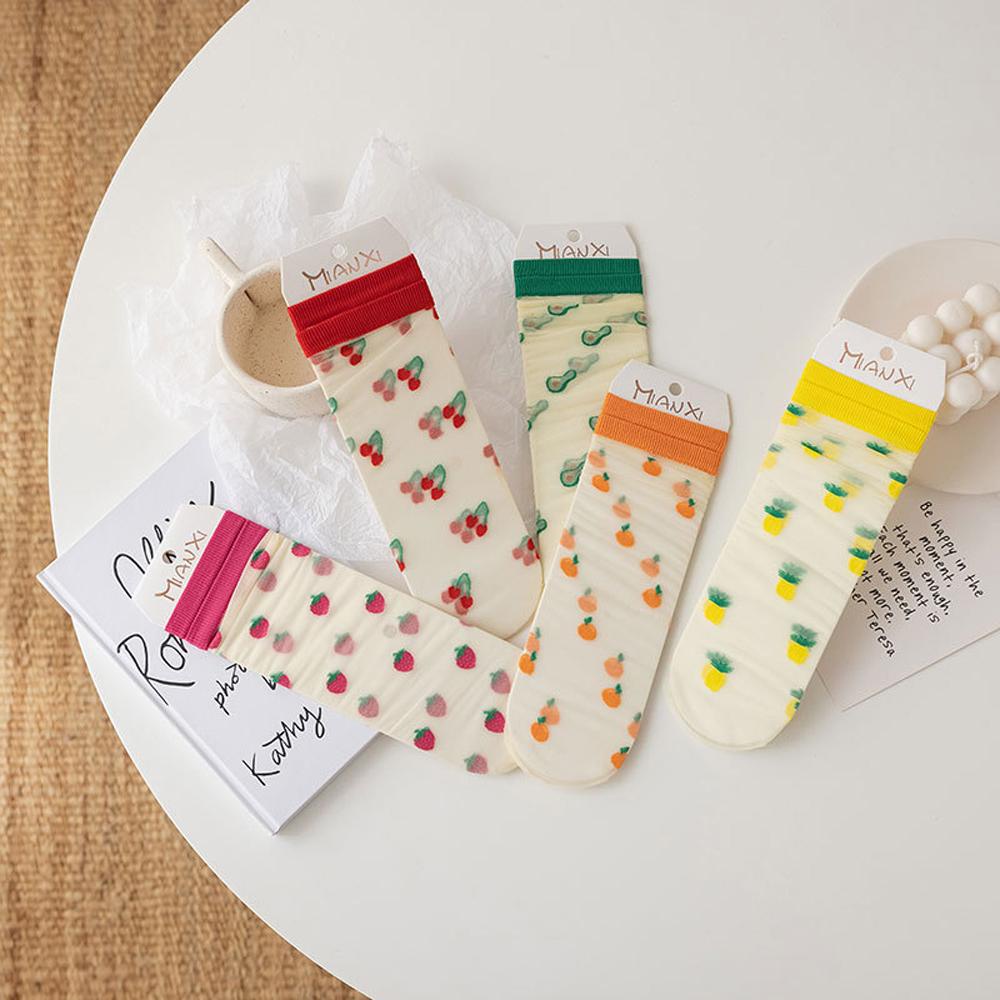 Vớ Lưới Trong Suốt Họa Tiết Trái Cây Thời Trang Mùa Hè Cho Bé Gái