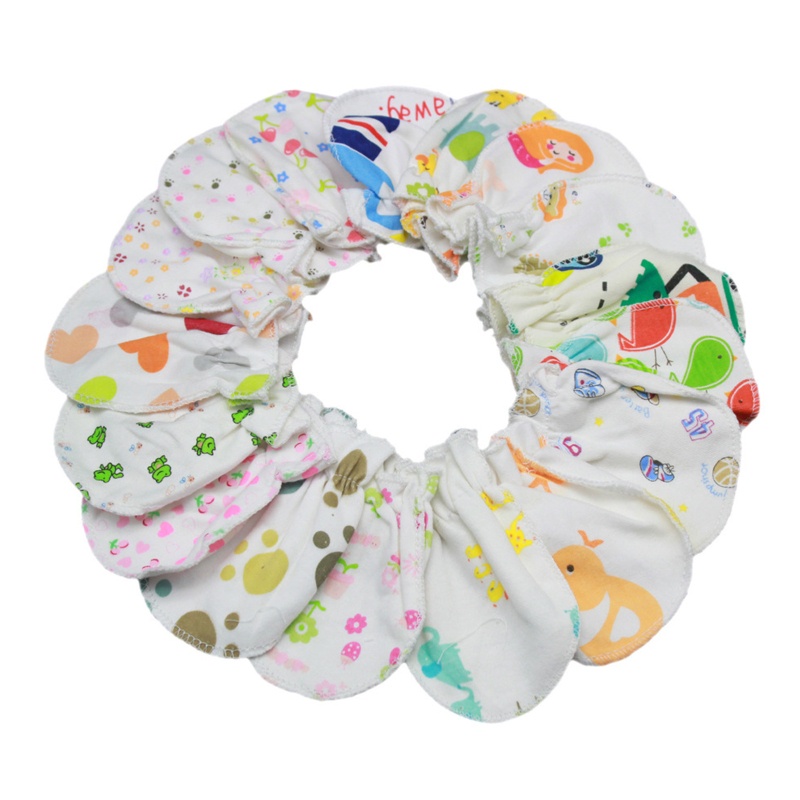 Set 5 Đôi Găng Tay Cotton Mềm Mại Chống Cào Cho Bé Sơ Sinh