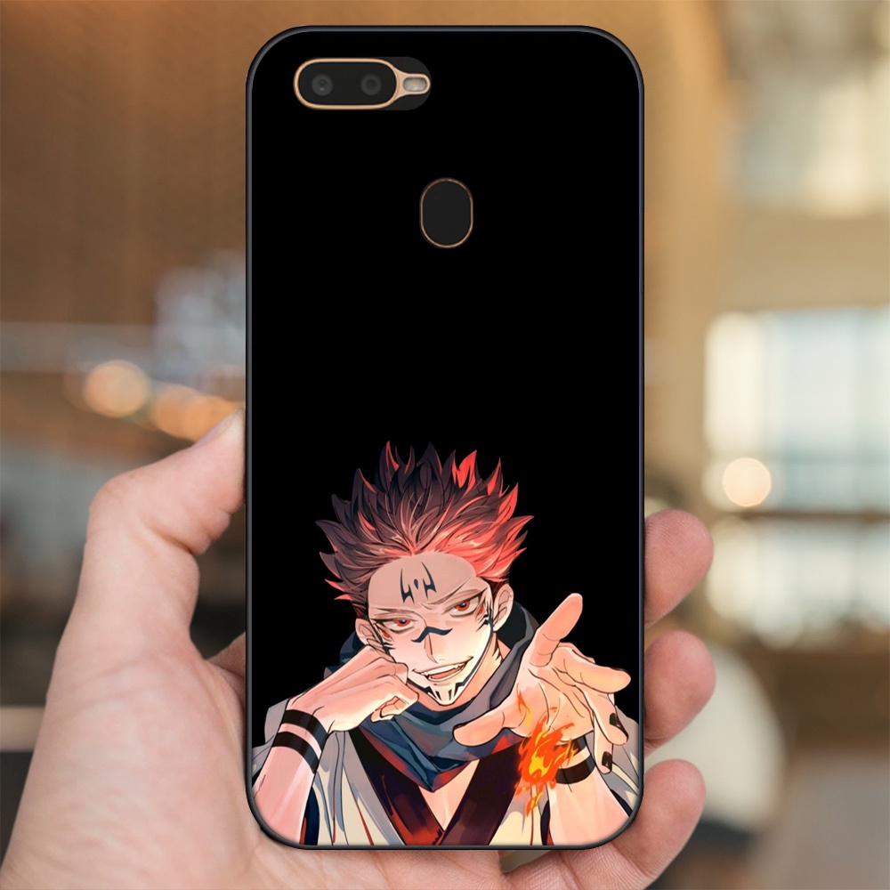 Ốp lưng Oppo A5S, A7, A12, F9 viền đen in hình Yuji Jujutsu Kaisen