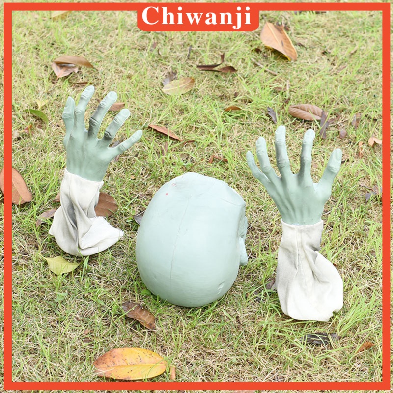 [CHIWANJI]Horrible Lawn Zombie Decoration Garden Arms Ornament Realistic Spooky Statue