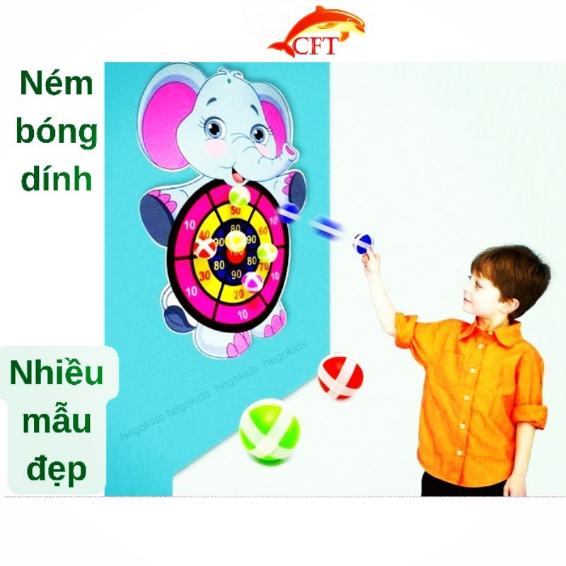 Bảng bóng dính cho bé bảng ném bóng tính điểm 6 hình con vật ngộ nghĩnh