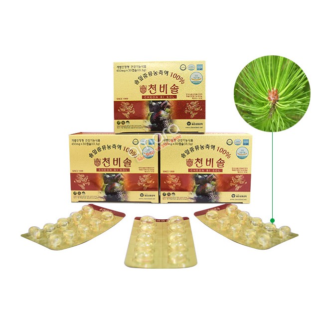 Tinh Dầu Thông Đỏ Cheong Bi Sol Hoàng Gia Hàn Quốc 180 Viên