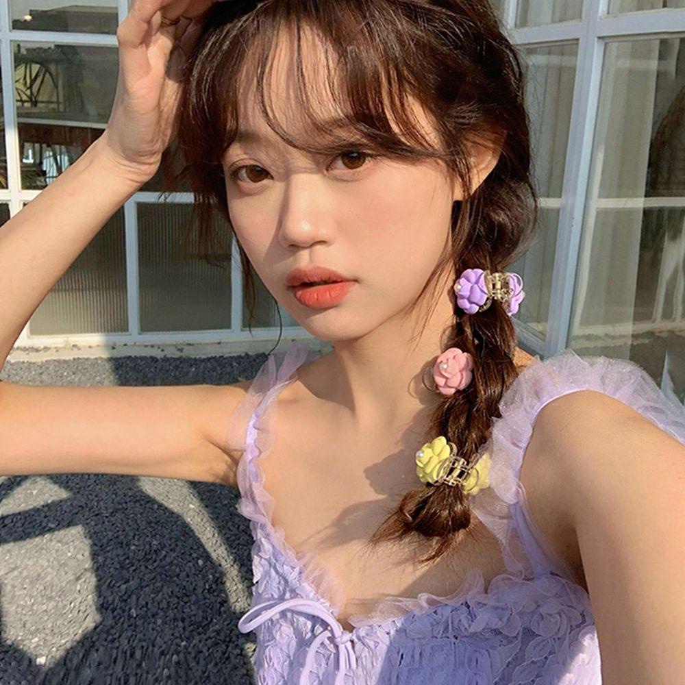 Kẹp Tóc Hoa Trà Màu Kẹo Ngọt Phong Cách Hàn Quốc Đơn Giản Cho Bé Gái