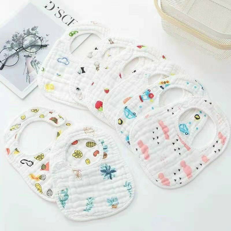 Yếm xô vuông 6 lớp 2 mặt dày dặn thấm hút tốt