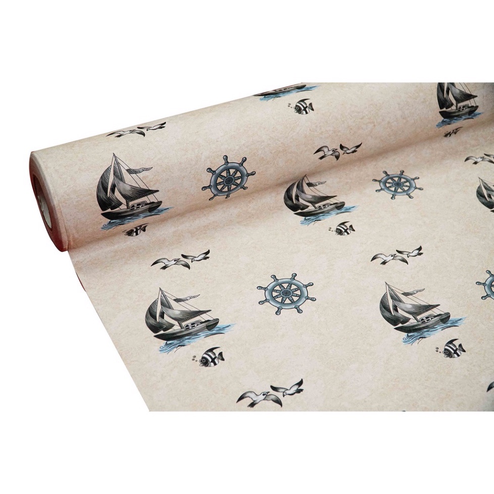 Giấy dán tường decal hình thuyền có sẵn keo bóc dán mặt sau khổ 1.2m