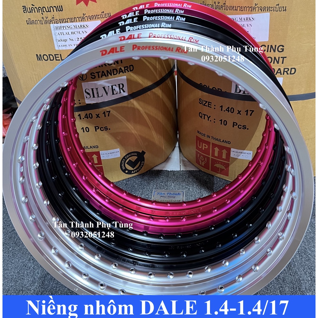 Niềng Nhôm DALE  Thái 1.4-1.4/17- 1 cặp