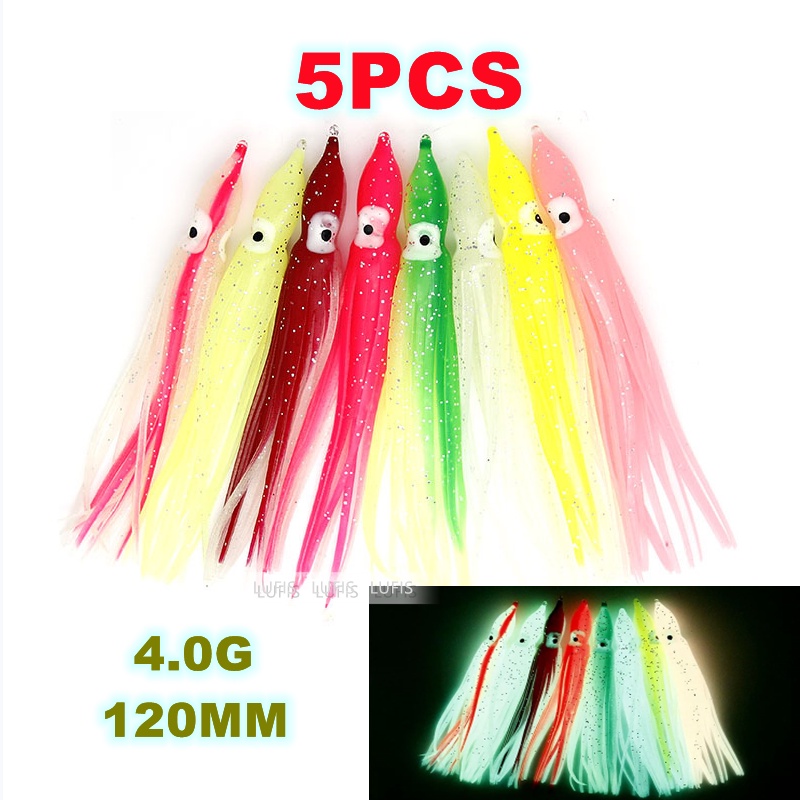 Set 5 Mồi Câu Cá Giả Hình Bạch Tuộc 12CM 4.0g