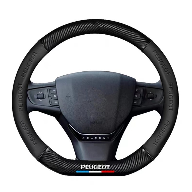 Vỏ Bọc Vô Lăng Xe Hơi Bằng Sợi Carbon Chống Trượt Cho Peugeot 108 208 308 408 508 301 206 207 307 407 2008 3008 4008 5008