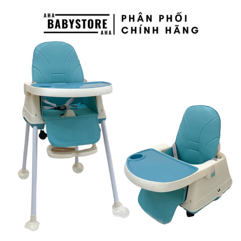 Ghế ăn dặm Hanbei mẫu mới màu xanh đa chức năng chính hãng bảo hành 1 năm
