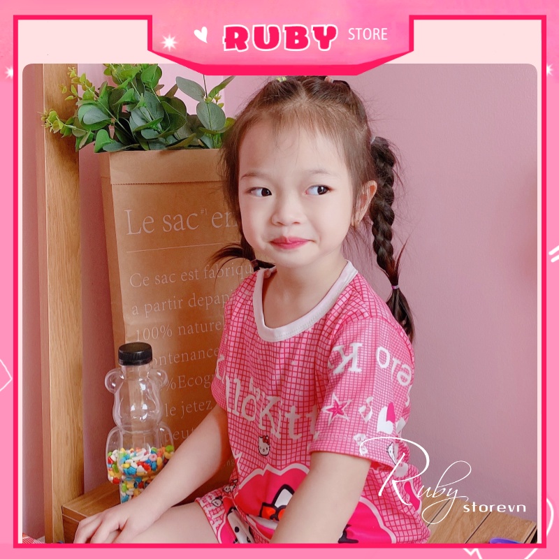 Set bộ mặc nhà Hello Kitty hoạt hình dễ thương BIG SIZE cho mẹ và bé chất thun mịn mát co giãn thoải mái ❤ DBRBD