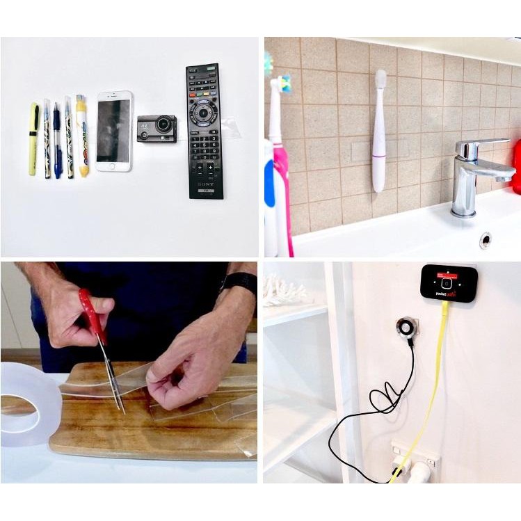 BĂNG KEO 2 MẶT TRONG SUỐT SIÊU DÍNH 1CM