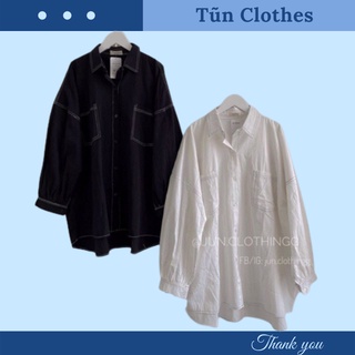 Áo sơ mi chỉ nổi dáng oversize