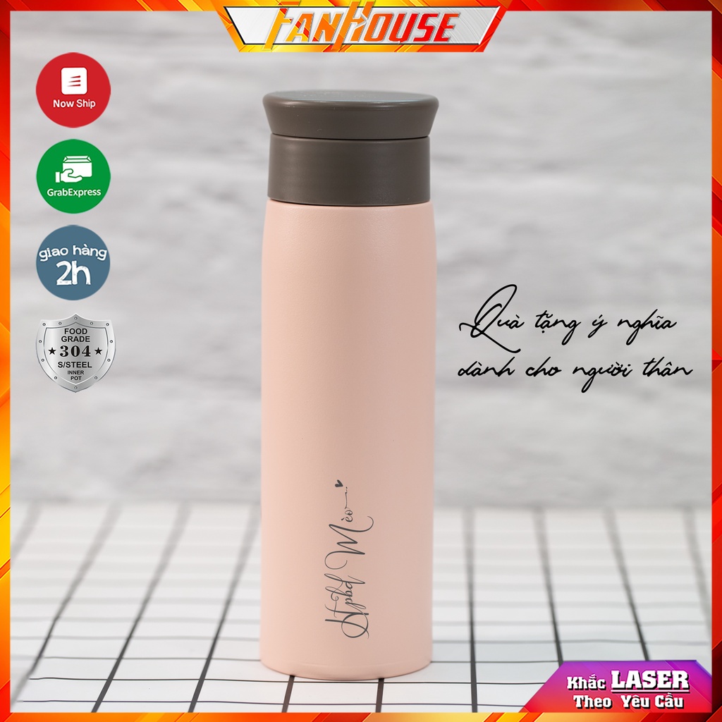 Bình Tyeso Favour chính hãng giữ nhiệt 12h ly nước dung tích 500ml inox 304 Fan House khắc tên theo yêu cầu