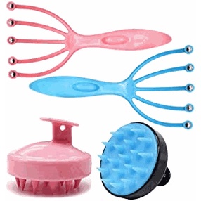 Bàn Chải Silicone Mềm Dùng Mát Xa Da Đầu Tiện Dụng Cho Gia Đình