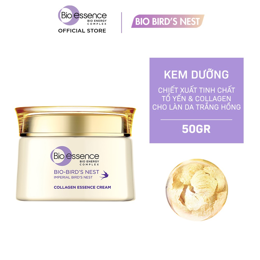 Kem dưỡng da tươi sáng căng mọng Bio-Essence Bio-Bird's Nest Collagen Essence Cream 50GR