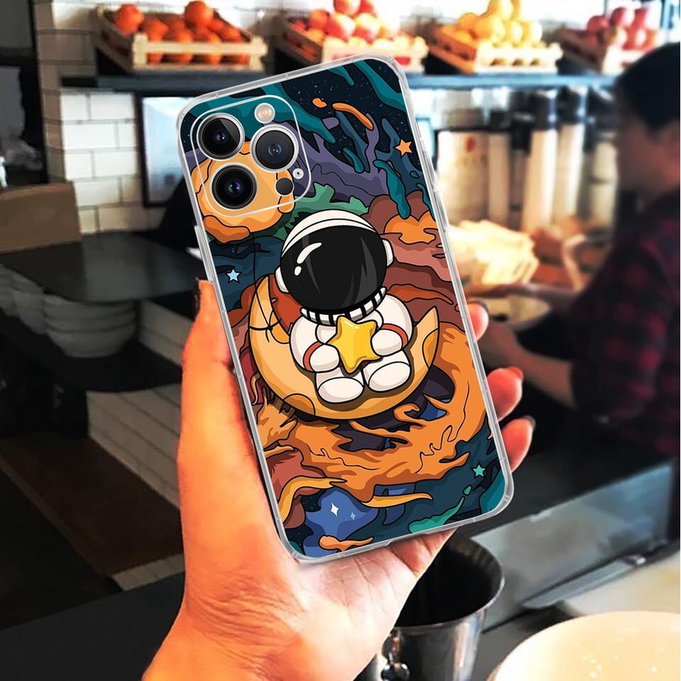 Vỏ ốp iPhone Silicon Trong Suốt Phi Hành Gia cho iPhone 6pl/6spl/7/7pl/8/8pl/x/xs/xsmax/11/12/13/pro/max - Chinchincase