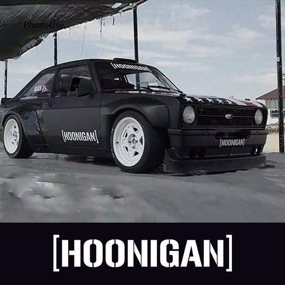 Decal trang trí tường / Xe - Chữ HOONIGAN ( Trắng và Đen )