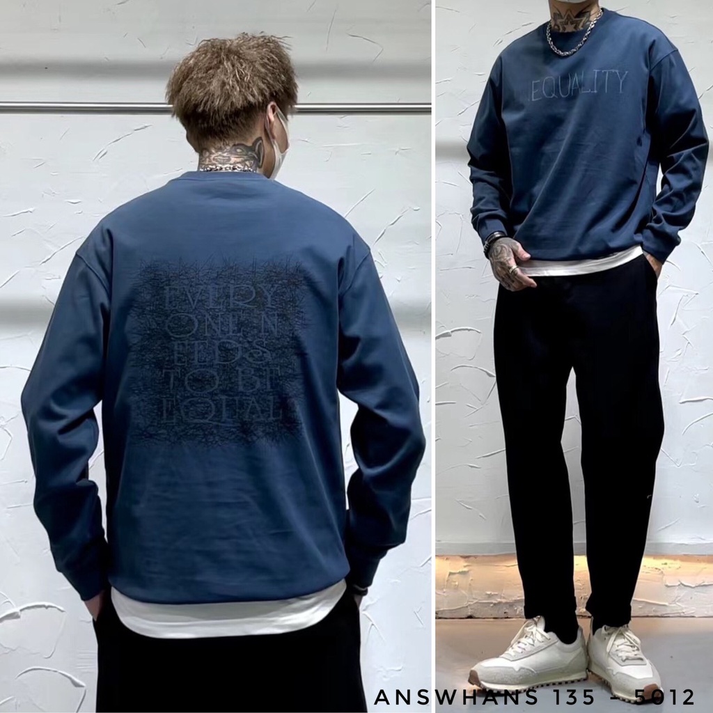 Áo nỉ nam form rộng hàn quốc bigsize áo sweater dài tay thu đông cao cấp xuất khẩu ANSWHANS 135 - 5012 | WebRaoVat - webraovat.net.vn