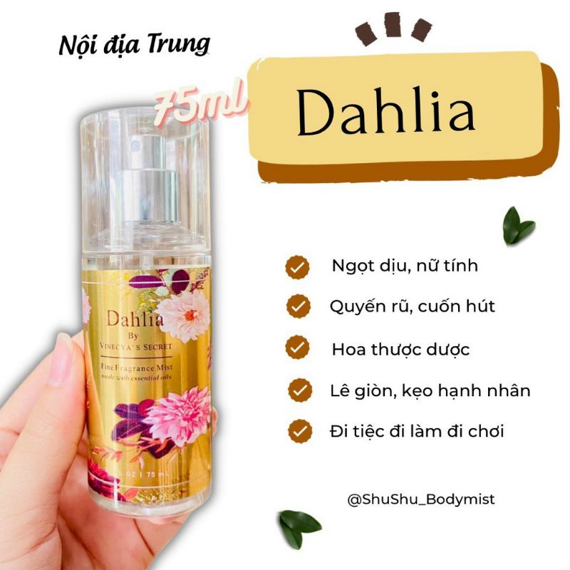 Xịt Thơm Body mist 75ml tiện dụng. Xịt Thơm Nội Địa Trung