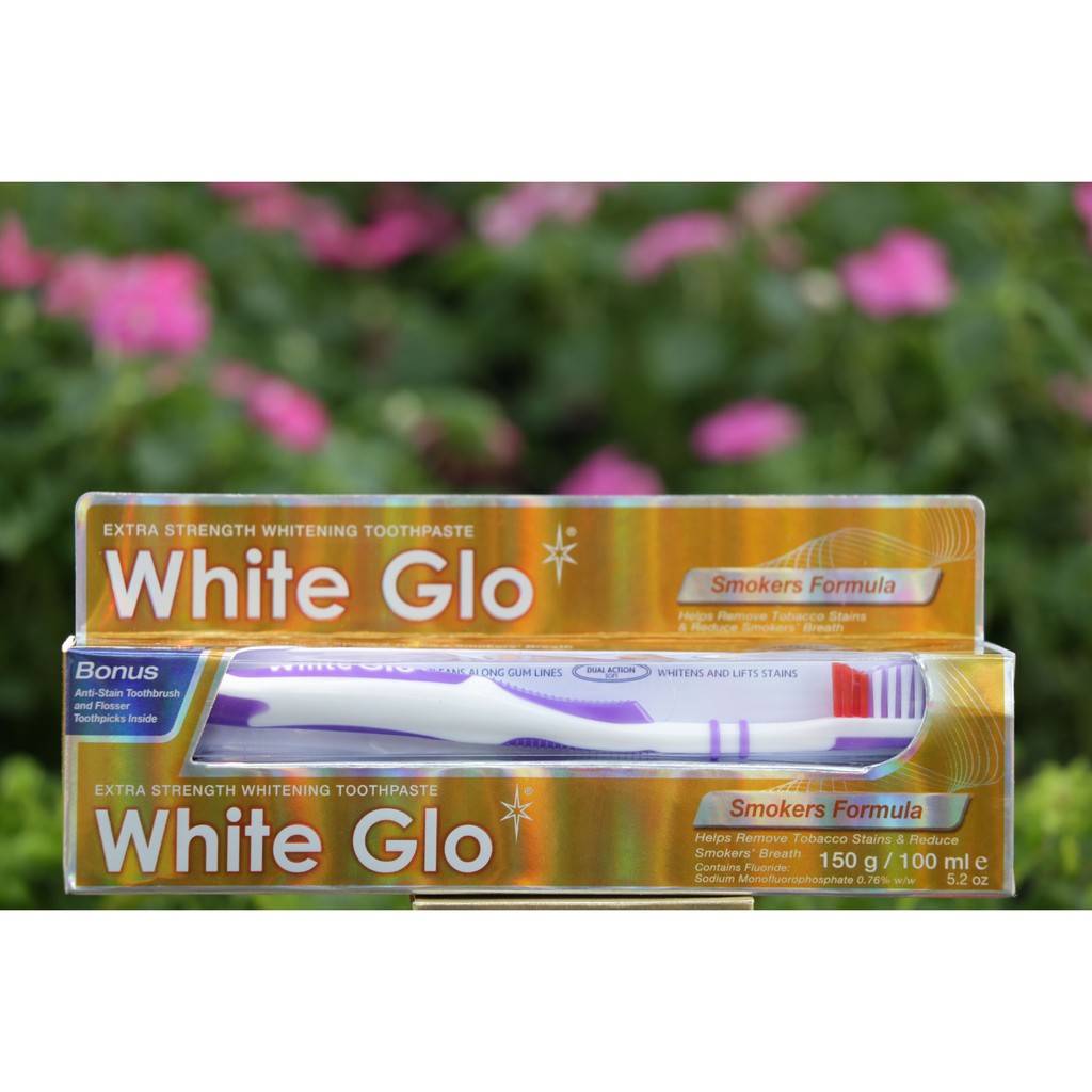 Kem Đánh Răng White Glo Dành Cho Người Hút Thuốc  150gr _ Smoker Formula Whitening Toothpaste