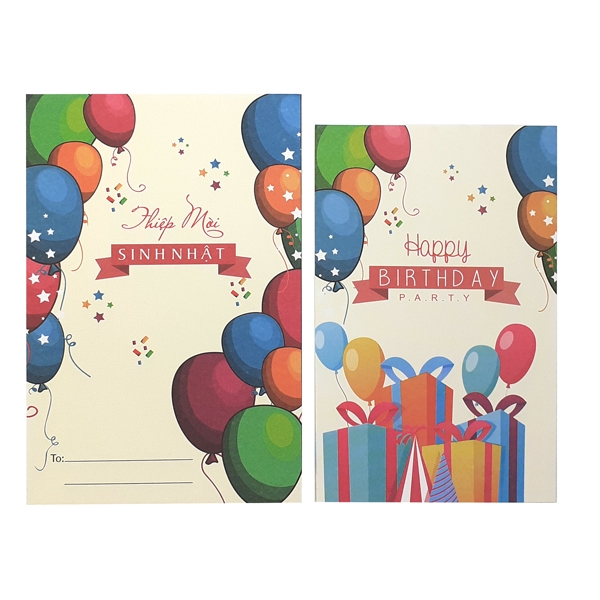 Thiệp Mời Túi Lót Đơn (Xấp 4) Đức Quyền - Mẫu 4 - Happy Birthday (2)