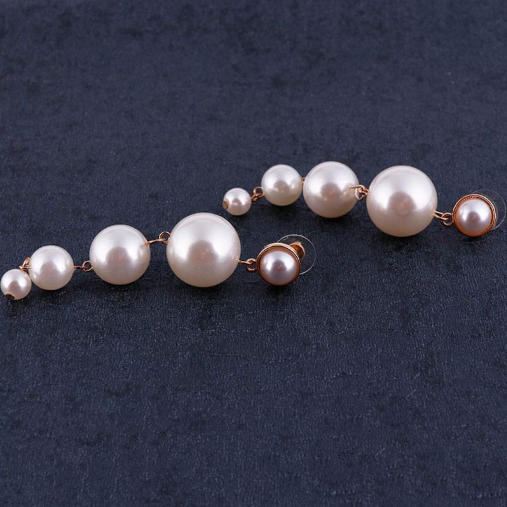 Đôi khuyên tai dài đính ngọc trai giả thời trang cho nữ