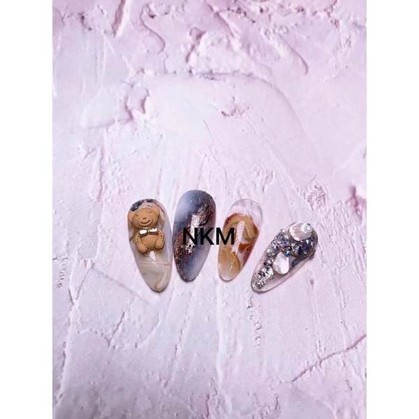 phụ kiện charm hoạt hình gấu gắn móng tay nail