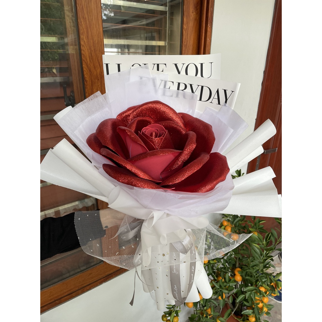 GIẤY GẤM LỲ IN CHỮ I LOVE YOU KÍCH THƯỚC 58CM*58CM