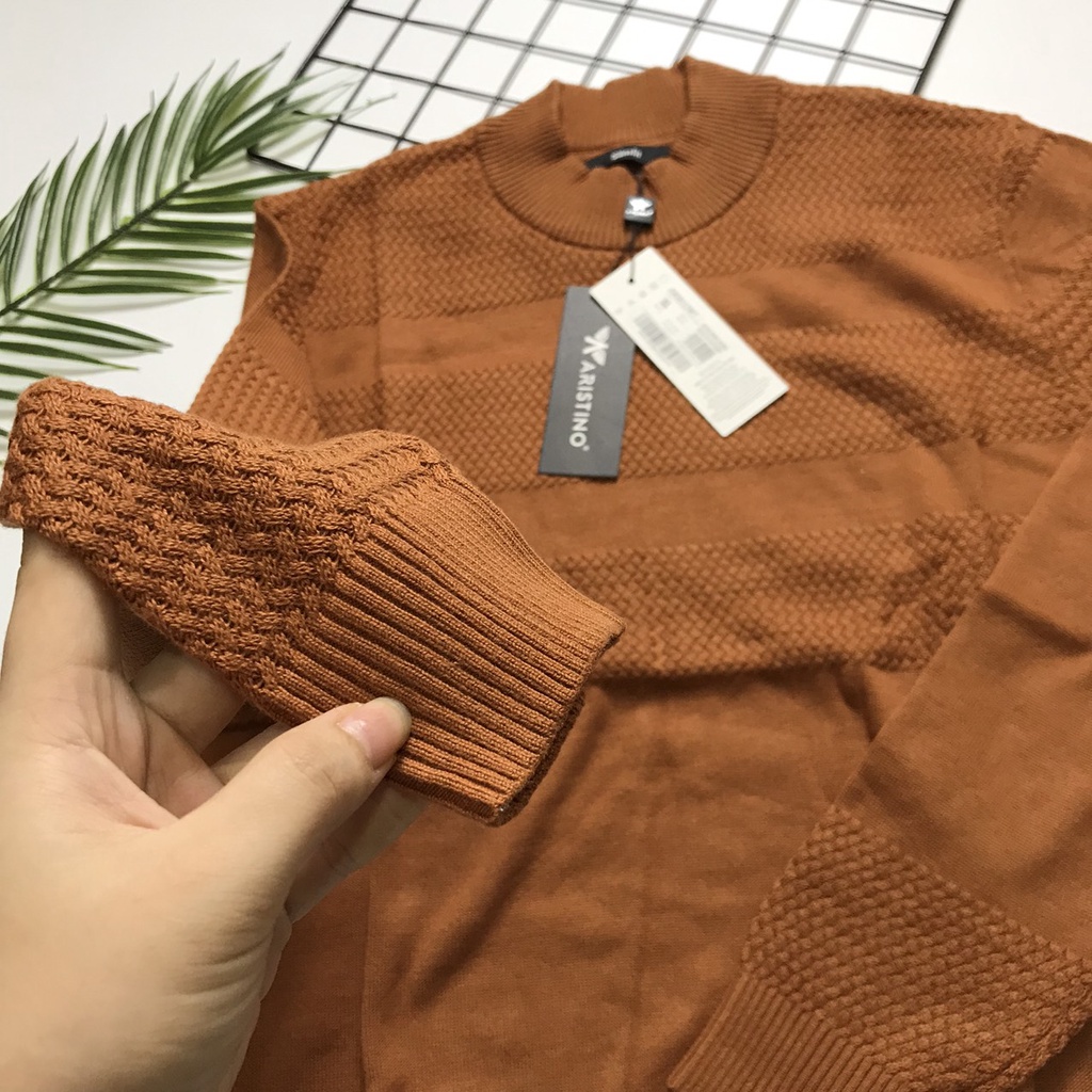 Áo len nam Aristino  thiết kế đơn giản  chất mềm mại thoáng khí AWO005W1