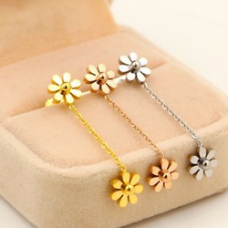 Bông Tai Tòn Ten Hoa Cúc Titan Ko Đen Cao Cấp TT 2130 - TT 2130