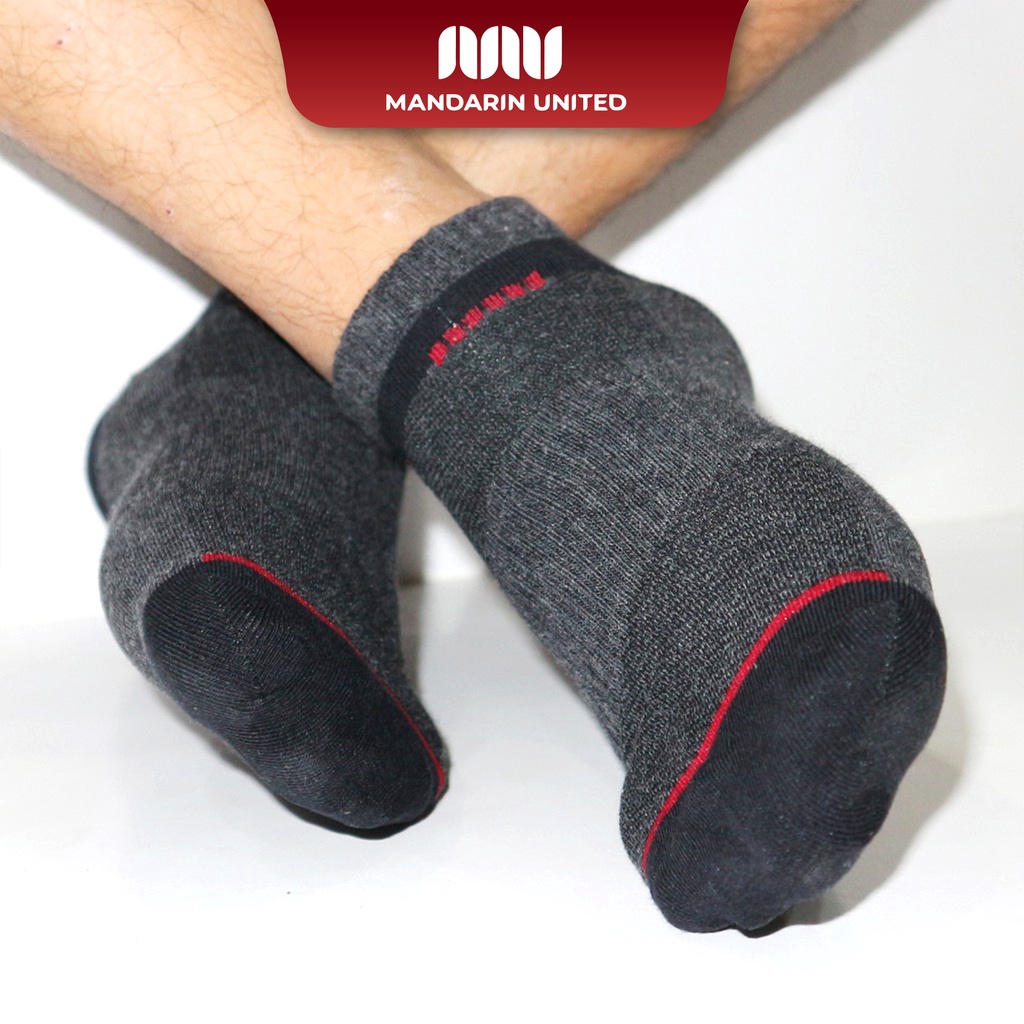 Combo 5 tất nam MANDARIN UNITED cổ ngắn thấm hút cao cấp made in Vietnam - 03304