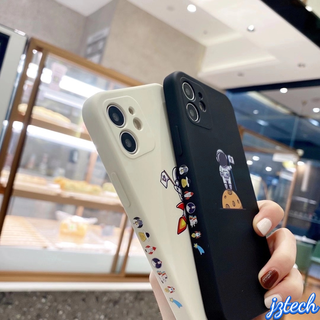 IPhone 12 11 Pro Max X Xs Max XR 8 7 Plus 12 Mini Fashion Space Astronaut Phone Case Cartoon Straight Edge Pattern Phone Case | BigBuy360 - bigbuy360.vn