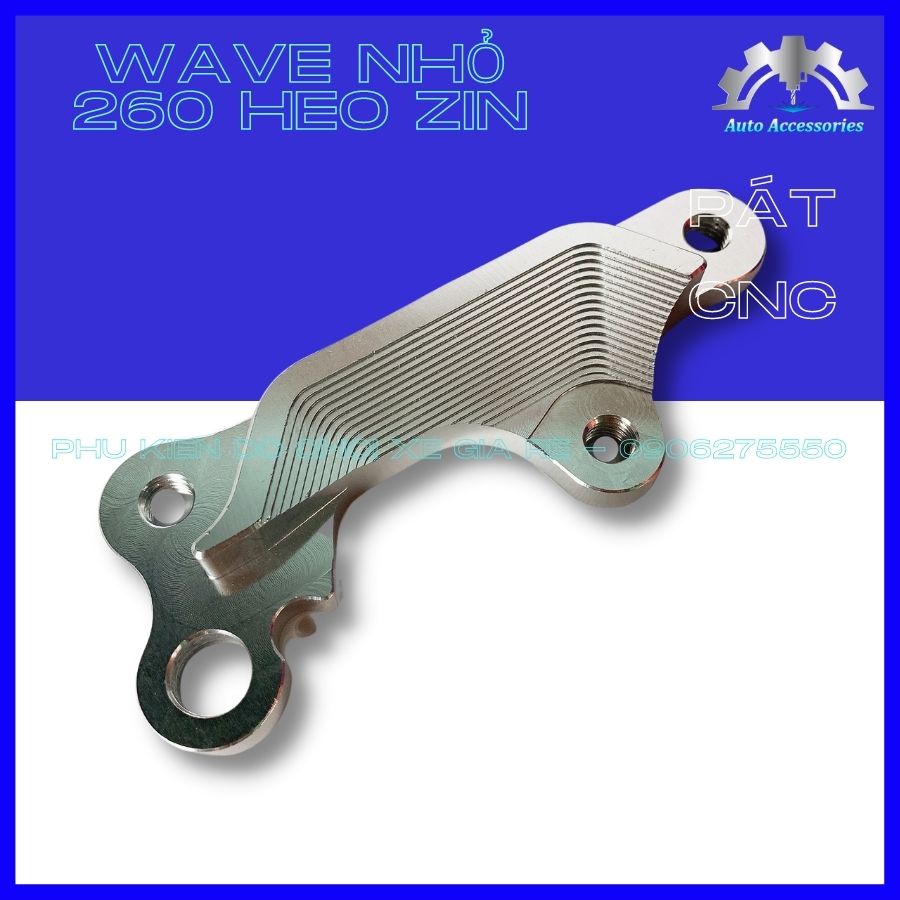 Pát Heo ZIN đĩa 260/267mm, gắn Trước xe Wave 100/ Dream. Pát CNC gia công tỷ mỉ, sắc nét. Hàng có sẵn. Giao ngay