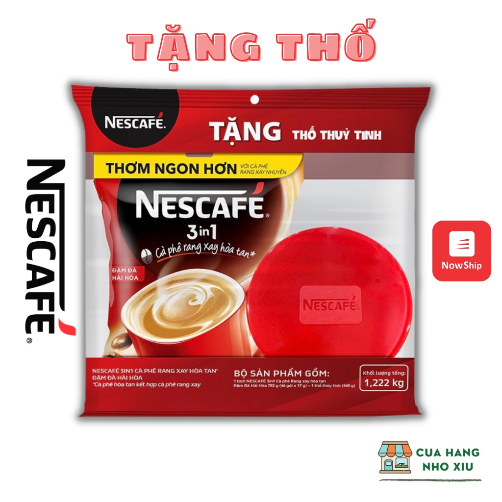 Cà phê NesCafe 3in1 đậm đà hài hòa gói 17g Cafe sữa Nes đỏ Đủ cỡ 46 GÓI | 20 GÓI