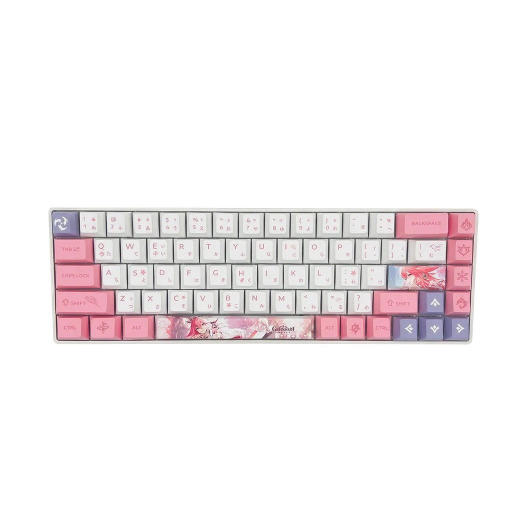 Keycap Yae Miko PBT dày 136 phím song ngữ Anh Nhật genshin impact in dyesub 5mặt anime layout keycaps nút bàn phím Ayaka