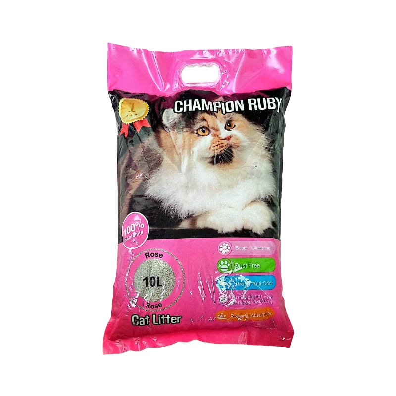 Cát Vệ Sinh Cho Mèo Champion Ruby Dạng Hạt Betonite - Túi 10L #MintPet