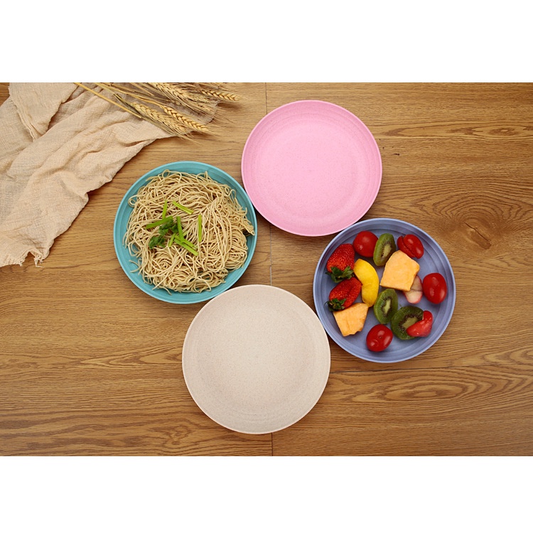 Bộ 4 Đĩa/Bộ Dĩa 4 Màu/Dĩa Tròn 19.7 cm Lòng Sâu/Đĩa Chất Liệu Lúa Mạch Thân Thiện Với Môi Trường