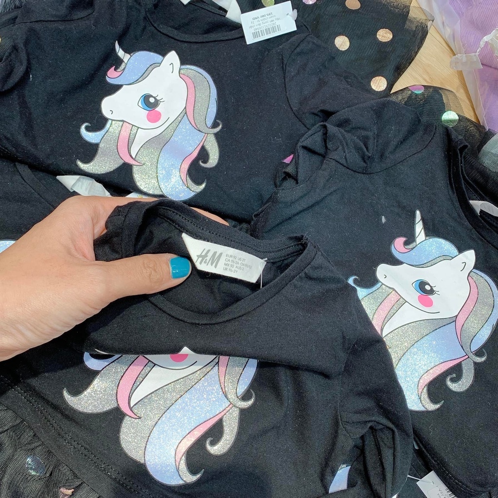 [Xuất dư xịn] Váy HM pony đen chân voan chấm bi